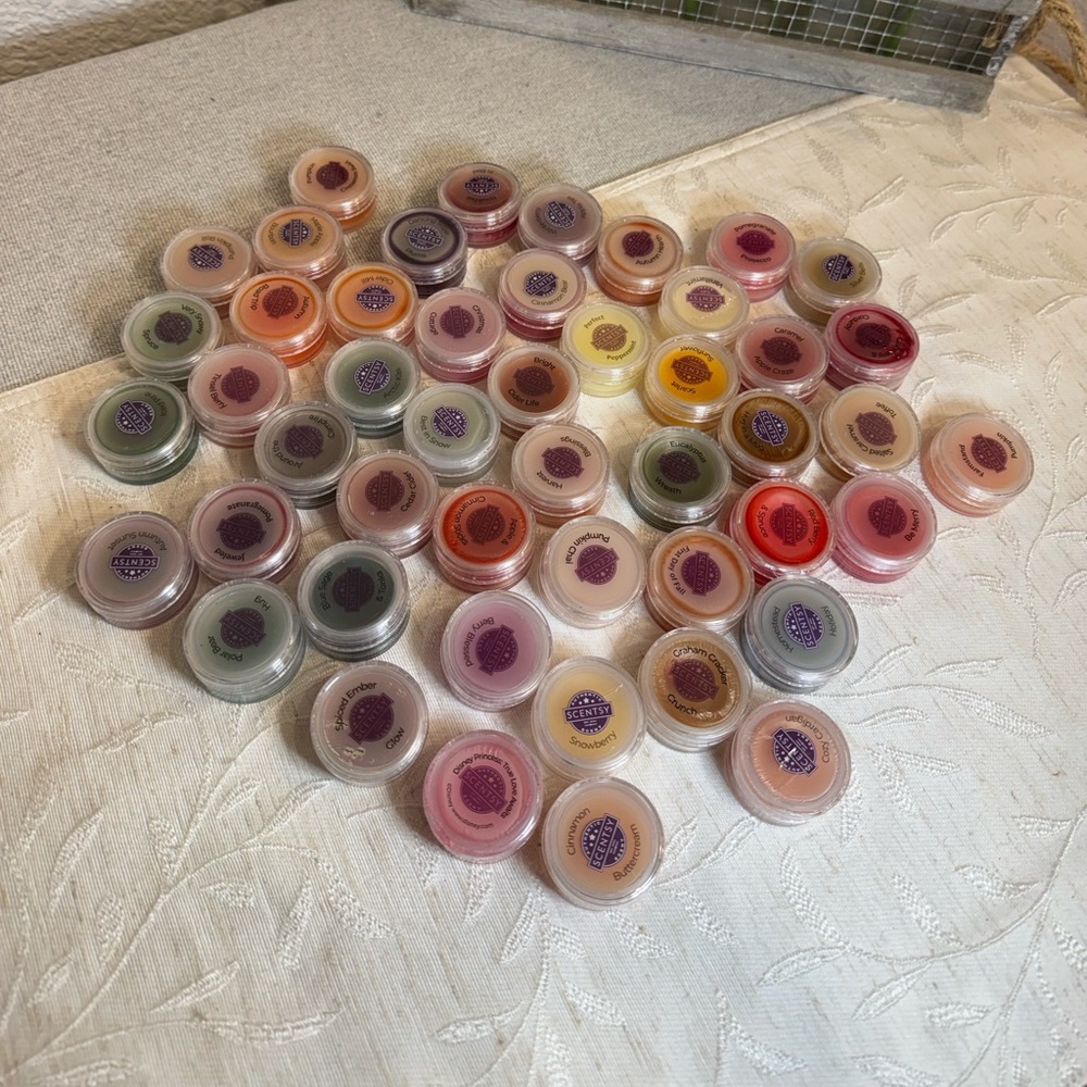 Lot of 48 Scentsy Sample Scented Wax Melts. All unused. One Disney‎ included.